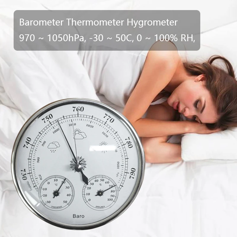 Thermometer Hygrometer Temperature Humidity Monitor Air Atmospheric Pressure Meter For Home Use