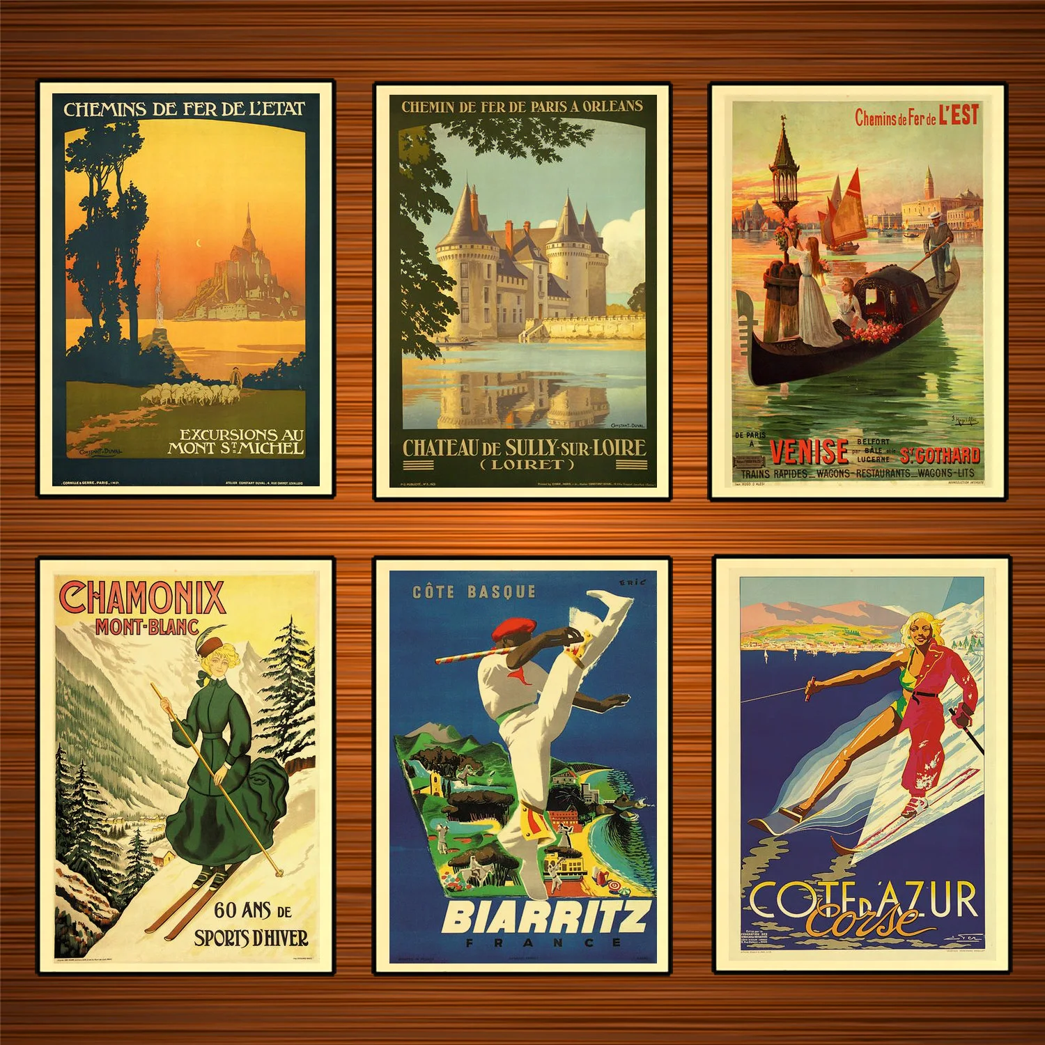 

France Travel Posters Biarritz Classic Wall Sticker Canvas Paintings Decorative Vintage Poster Home Bar Decor Gift