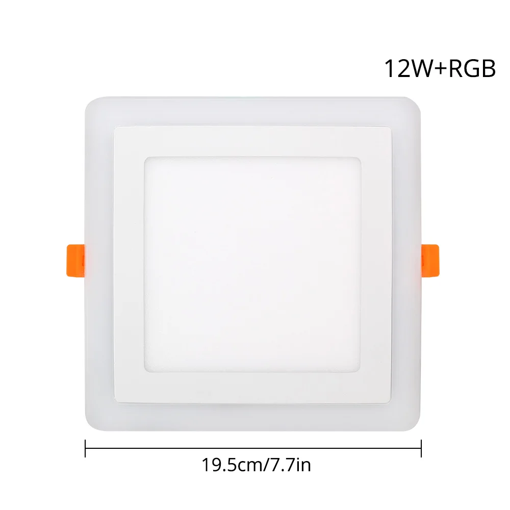 1 комплект светодиодный панельный светильник RGB панель+ 24 ключа квадратный консилер светодиодный двухцветный 3 Вт 6 Вт 12 Вт 18 Вт ультратонкий RGB светильник Celing светодиодный светильник AC85-265V