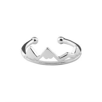 

GORGEOUS TALE 2019 Mother`s Day Gift Green Copper New Arrival Minimalist Mountain Rings Gold Color Adjustable Rings For Women