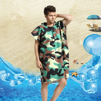 

Jungle Camouflage Printing Changing Robe Bath Towel Outdoor Adult Hooded Beach Towel Diving Poncho Bathrobe Men Sports Towels