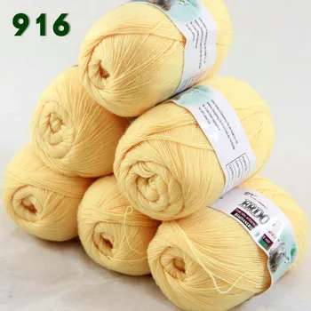 

Lot of 6 Skeins Fine Lace Soft Wool Acrylic Cashmere Yarn Knitting Yellow 916