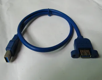 

3 pcs Straight USB A 3.0 Male to Female extension cable panel mount screw ear cord +screw holes Baffle line 60cm Tracking number
