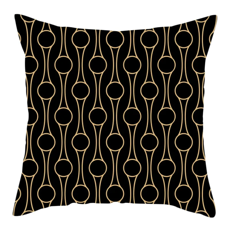 Fuwatacchi, черная Золотая подушка, чехол, сердце, бриллиант, Геометрическая подушка, чехол для дома, декоративные подушки для стульев, мандала, подушки - Цвет: PC09446