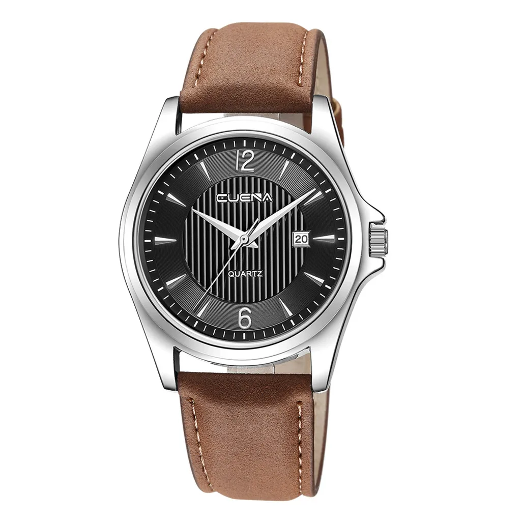2018 Reloj мужские часы с большим циферблатом военные кварцевые кожаные спортивные