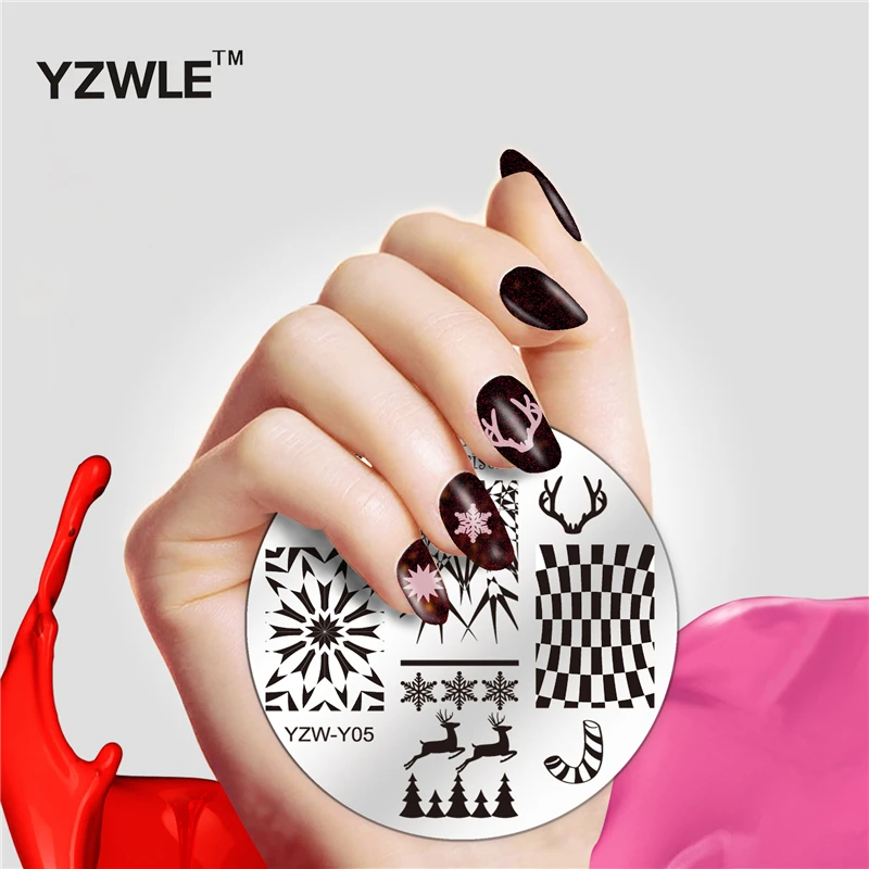 

Rose Flower Leopard Lace Nail Art Stamping Template Image Plate YZWLE 2019 Newest Nail Stamping Plates Manicure Stencil Set