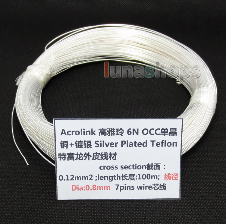 bilder für 100 mt Acrolink Versilbert 6N OCC Signal Tefl Draht Kabel 0.12mm2 Durchmesser: 0,8mm Für DIY bilder für 100 mt Acrolink Versilbert 6N OCC Signal Tefl Draht Kabel 0.12mm2 Durchmesser: 0,8mm Für DIY