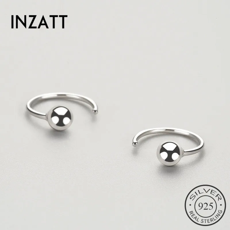 INZATT, минималистичные, настоящее 925 пробы, серебряные серьги-кольца, Модная бижутерия, аксессуары, ювелирные изделия для девушки, подарок для женщин, вечерние, подарок