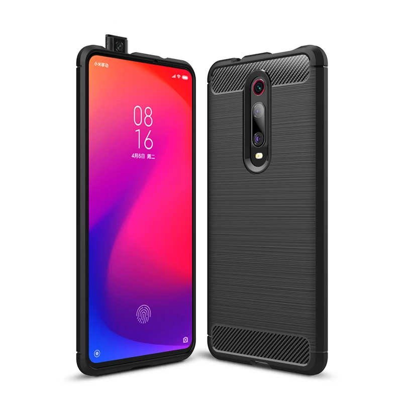 Чехол из углеродного волокна для Xiaomi Redmi K20 Pro прочная броня Мягкая силиконовая