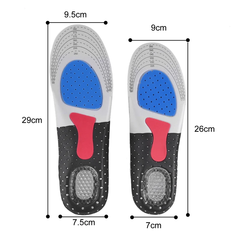 Унисекс бесплатная размеры ортопедические арки поддержка обуви Pad Спорт бег гель стельки мягкие вставки для мужчин женщин