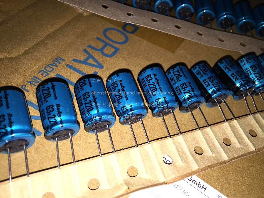 2015 Rushed Kit 10pcs Rubycon Capacitor 63v220uf 63V 12.5x20mm. [rx30