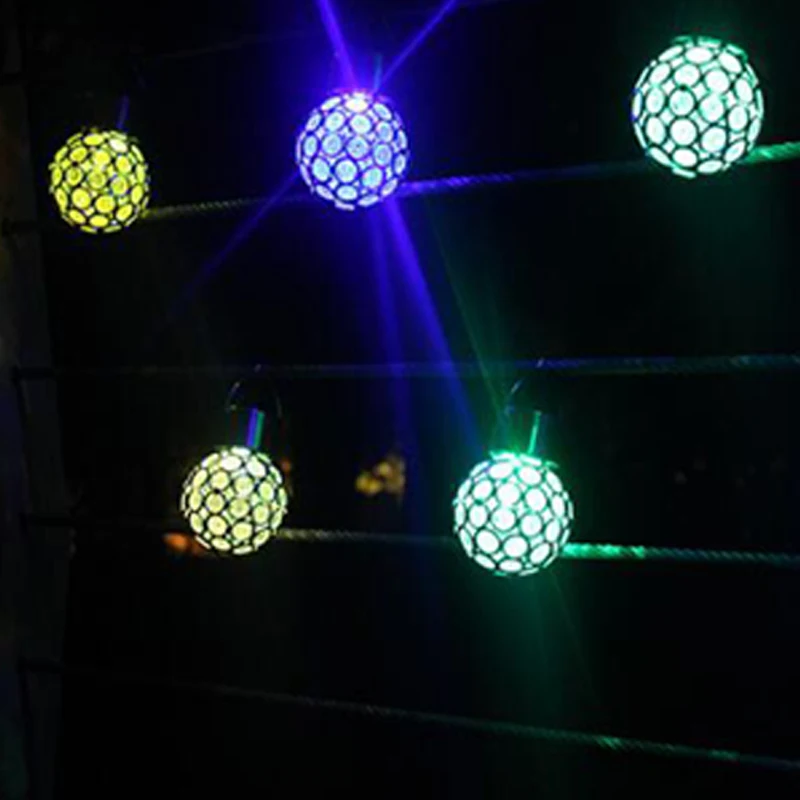Solar Lamp Outdoor Waterproof LED Solar Light Colorful Hollow Ball Hanging Lamp LED Solar Powered Control Lamps Light Yard Lamp (1)