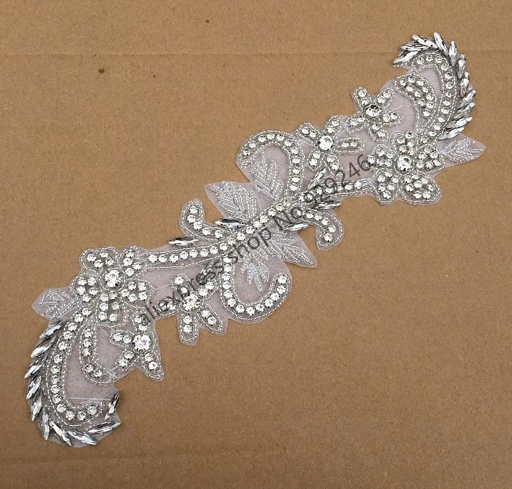 1pc/lot fashion garment dress accessory beaded long trimmings crystal