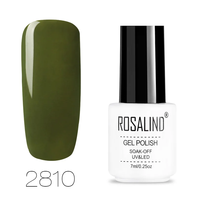2810 ROSALIND набор гель-лаков для ногтей для маникюра чистый цвет УФ-гель Hybird лаки для ногтей искусство Белый полуперманентный Soak Off Top Primer - Цвет: 2810