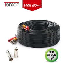 Tonton 100FT 30 м BNC кабель камеры видеонаблюдения POE BNC+ DC разъем коаксиальный кабель BNC RCA разъем сплиттер bnc обжимной CCTV аксессуары