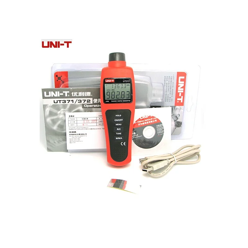 

NEW UNI-T UT372 Non-Contact Tachometers Target RPM Range 10~99999 MAX/MIN/AVG Test Distance 5~20cm USB Interface