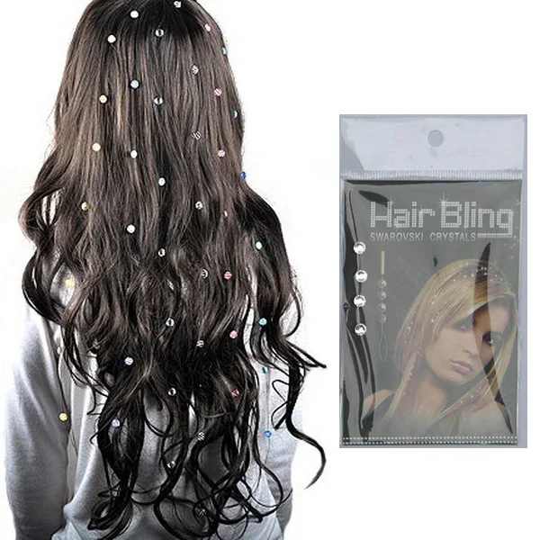 216 0.2 inch austrian crystal rhinestone clip In Hair bling tinsel wire