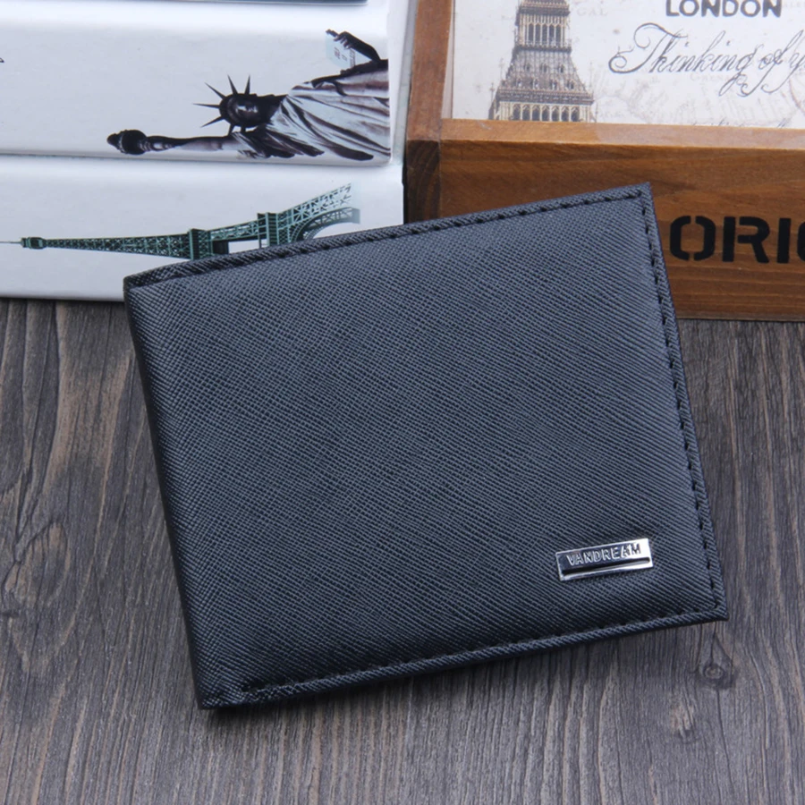 

100% Genuine Brand Fashion Short Bifold Men Wallets Coin Pocket ID Credit Card Holder Waterproof Men's Leather Purse