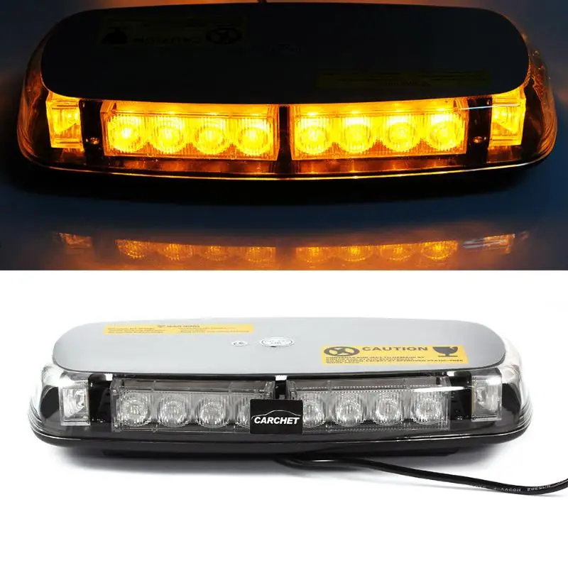

CARCHET Car Vehicle Roof Light 24 LED Emergency Warning Strobe Light Lamp Magnetic Base Roof Lights LED Strobe Light Car Styling