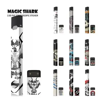 

Magic Shark Punk Fashion Skull Sticker Stereo Electronic Cigarette Film Case Cover Sticker Skin for Juul Hot Sale