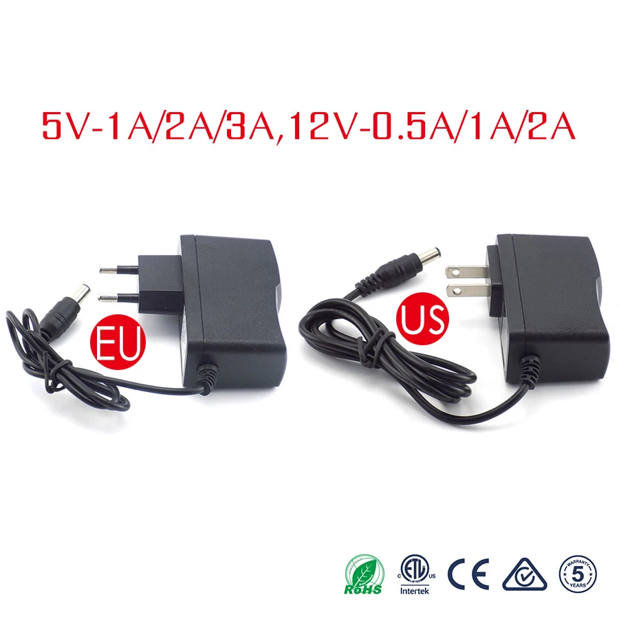 

Power Adapter DC 12V 5V 1A 2A 3A 5 V 12 V Adaptor Power Switching Charger Supply EU US Plug 220V To 12V For Led Strip Light Lamp