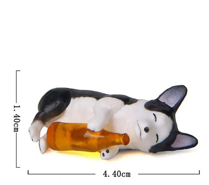 1 Pc Cute Creative wine bottle Corgi Dog Action Figure Toy Cartoon Animal dog Model PVC Ornament Doll Toys gift-5