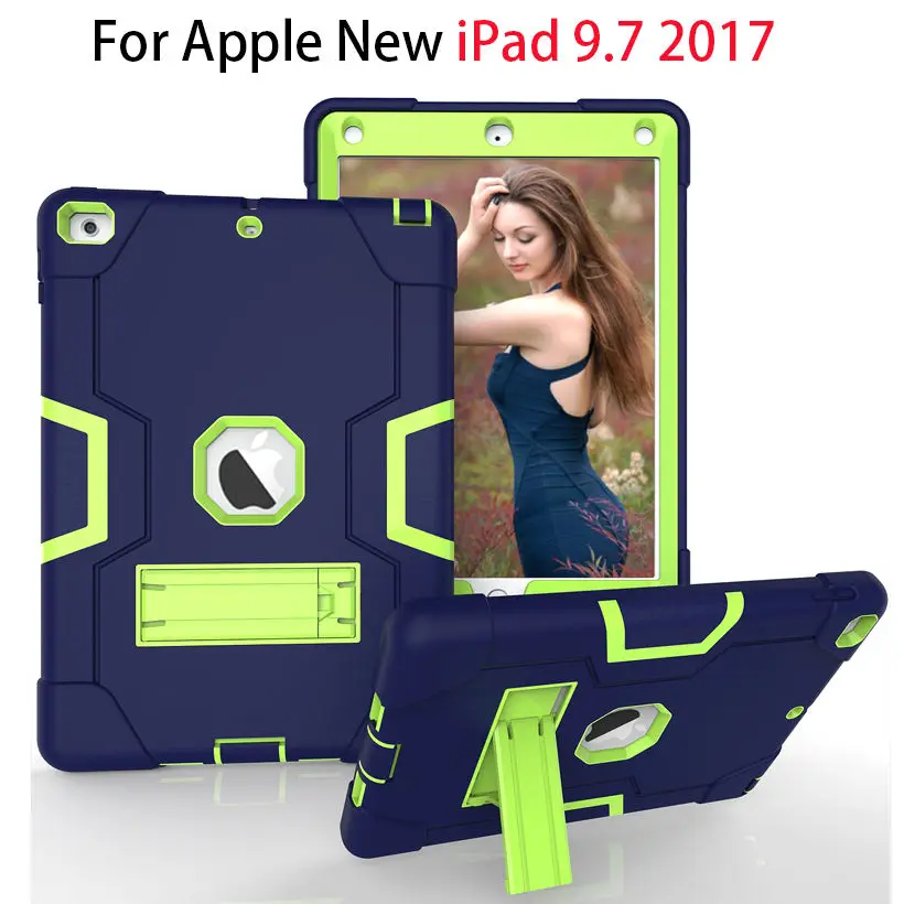 Shockproof Heavy Duty Case For Apple iPad 9.7 6th Generation A1954 2017 2018 Cover Kids Safe Armor Silicon PC Back Fundas | Компьютеры и
