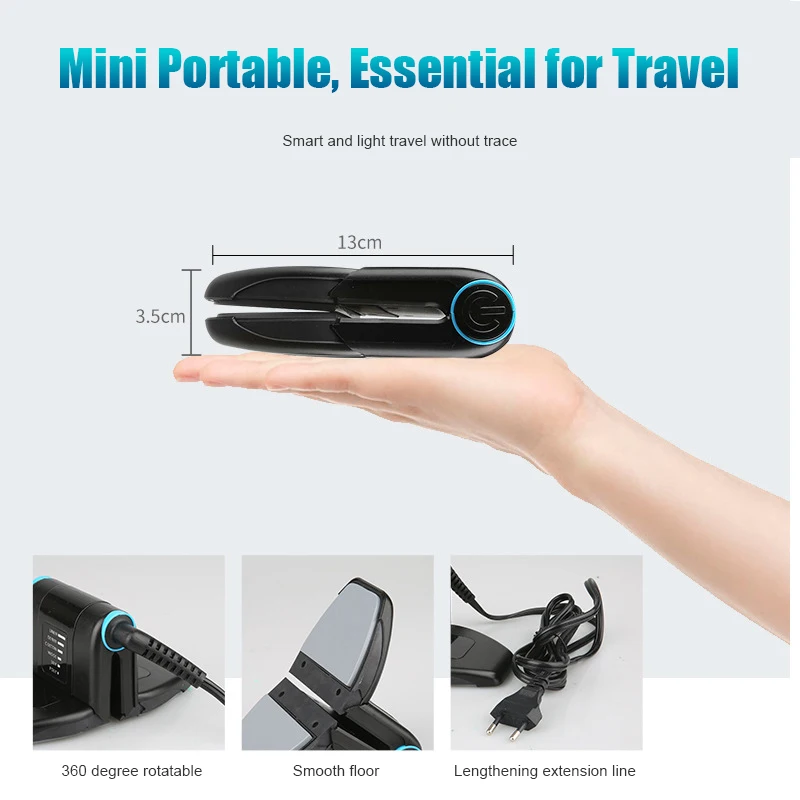 

Folding Portable Iron Compact Touchup and Perfect Foldable Travel Iron Fordable Mini Iron for Collar HUG-Deals