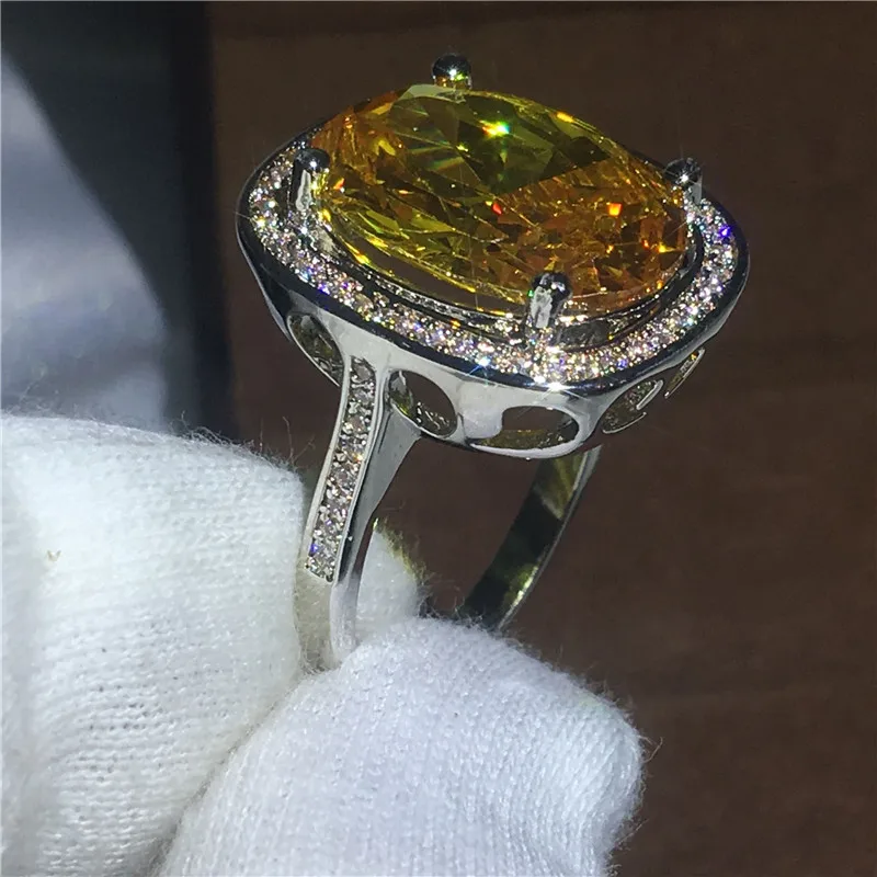 Брендовые ювелирные изделия юбилейные Кольца Овальный вырез 10ct AAAAA Циркон Cz