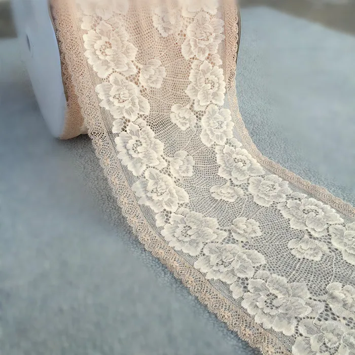 5yards/Lot Width 22CM Meat pink Elastic lace stretch, Sewing Craft DIY