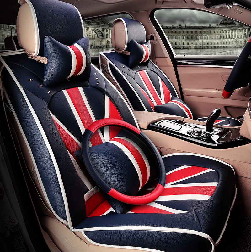 3D British style M word Super fiber leather car seat covers cushions