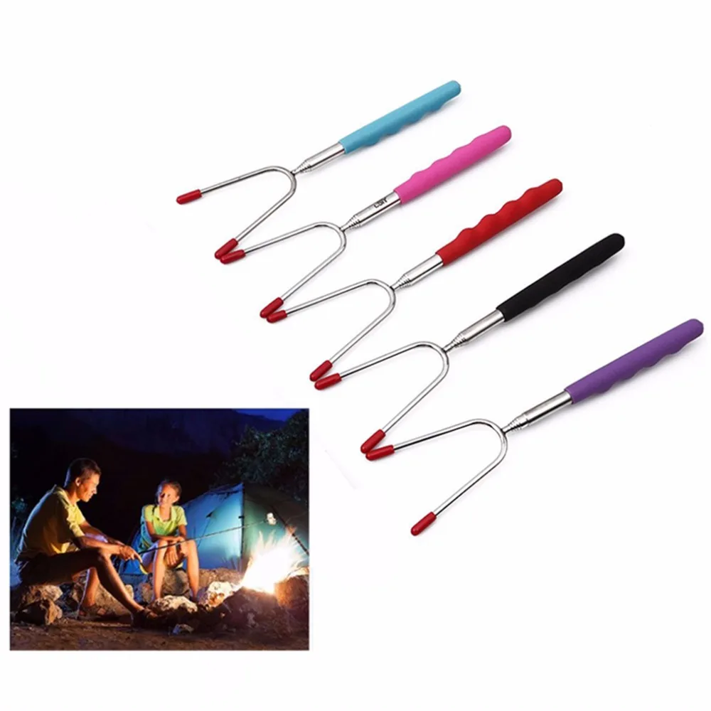 5pc/set Stainless steel barbecue fork stretched barbecue fork