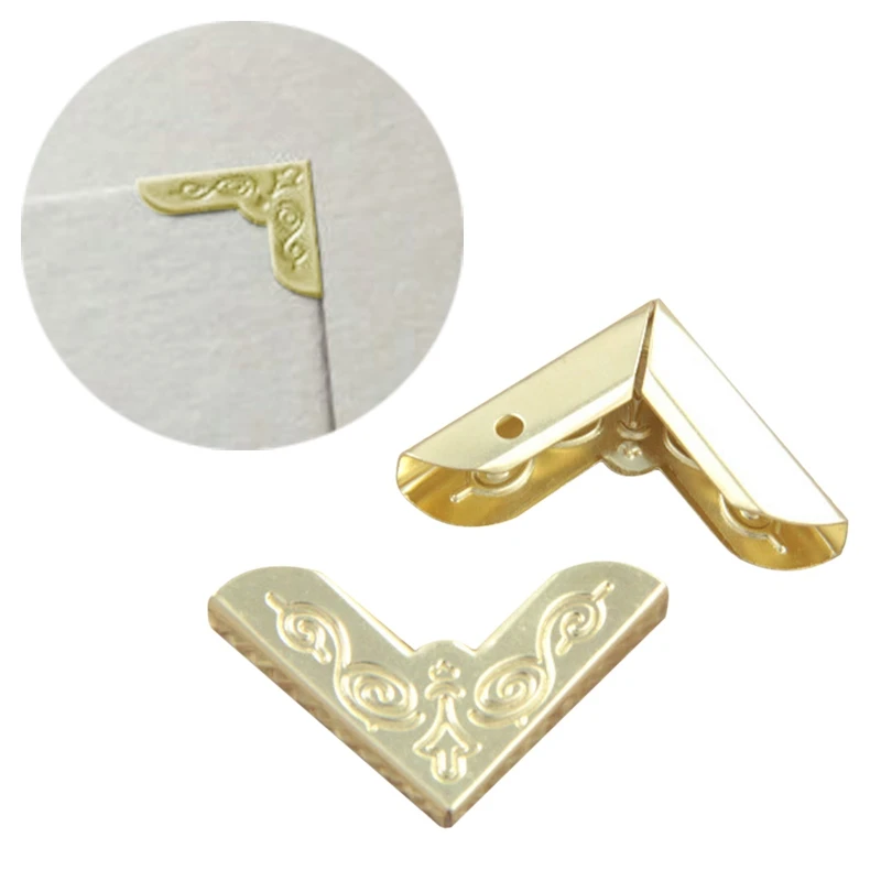 16pcs Albums Menu Metal Folders Corner Protectors Book Corner