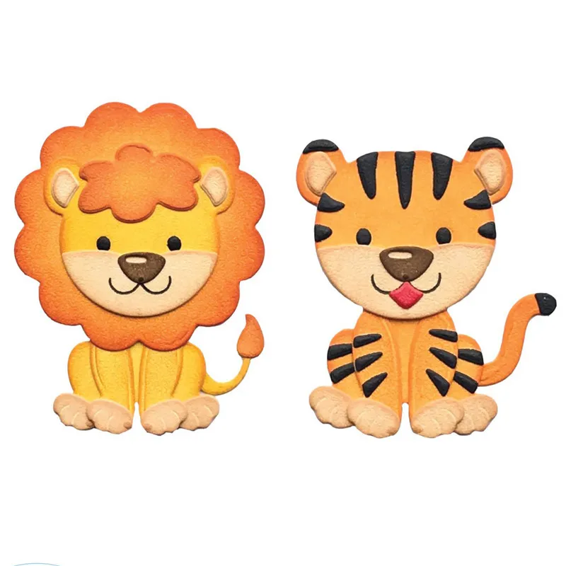 

DiyArts Animal Dies Scrapbooking Lion Tiger Metal Cutting New for 2019 Craft Dies Embossing Dies Cuts for Card Making