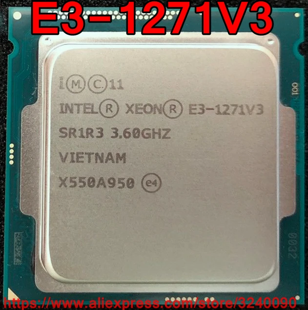 Intel Процессор Ксеон E3-1271V3 процессор 3,60 ГГц 8M 80 Вт Quad-Core E3 1271V3 LGA1150 E3-1271 V3 E3 1271 V3