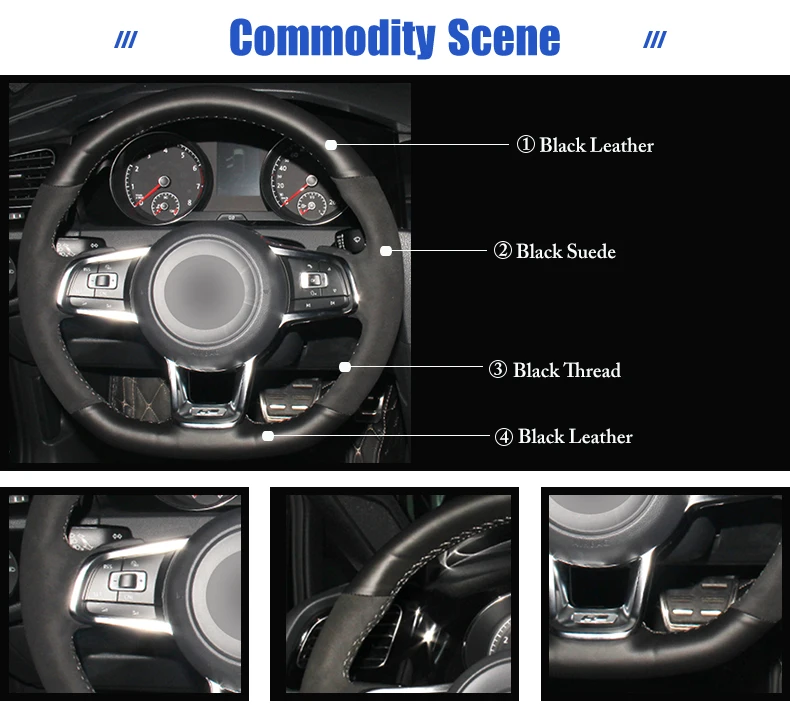 for VW Golf R steering wheel cover