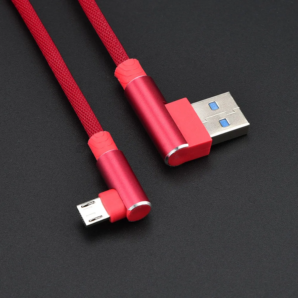 1 м Micro USB телефонный кабель 90 градусов под углом L форма V8 USB 2,0 зарядный кабель для передачи данных для телефона универсальные телефонные кабели# YL5