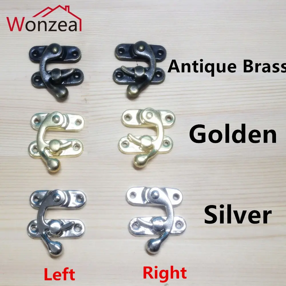 

37*42 medium box buckle gift box buckle Golden/Silver/Antique Brass horn lock for wooden box hasps wine box lock hook hasps