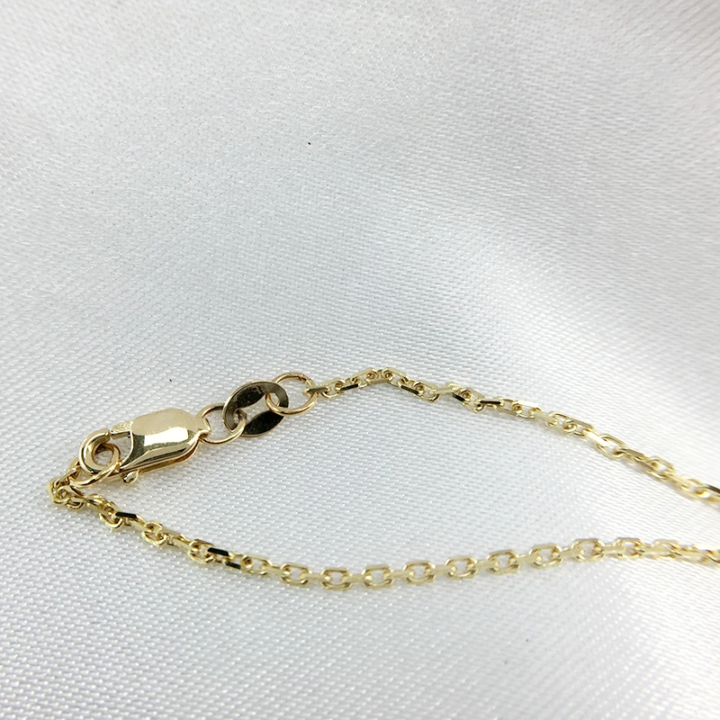 Женский браслет однотонный 14K 585 желтый золотой 1 карат F цвет Moissanite Алмазный