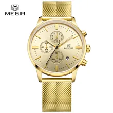 MEGIR Cuarzo Casual Reloj Para Hombre Relojes de Primeras Marcas de Lujo de malla Marca Hombre Reloj Hombre Reloj Horas reloj hombre 2016