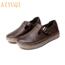 

AIYUQI Women shoes 2021 new shoes women genuine leather casual spring footwear retro oxford shoes flat Simple non-slip mother