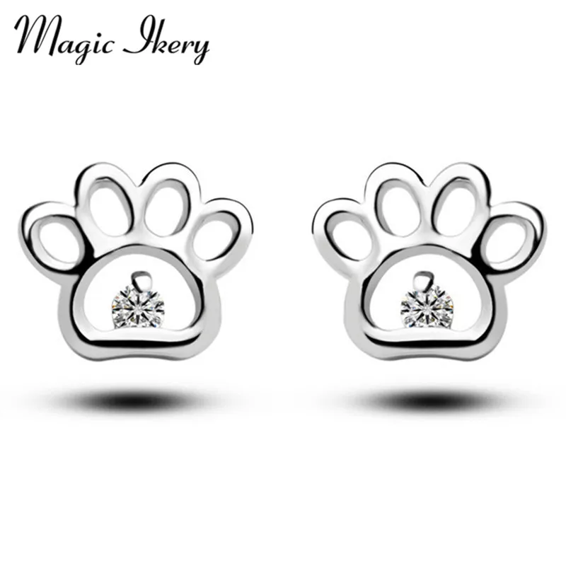 Магия ikery золото Цвет ААА Циркон ювелирные изделия кристалл люкс Большой Симпатичные Paw Серьги Модные украшения для женщин mkqz124