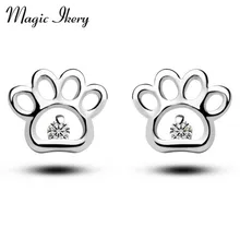 Магия ikery золото Цвет ААА Циркон ювелирные изделия кристалл люкс Большой Симпатичные Paw Серьги Модные украшения для женщин mkqz124