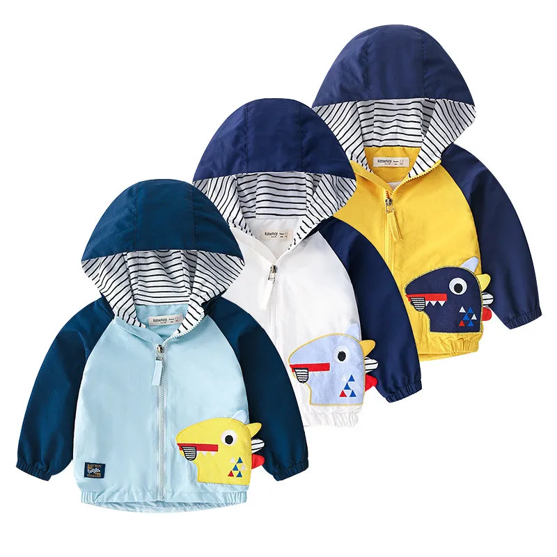 2019 Spring Boys Coats Hooded Jackets For Babies Cute Cartoon Children