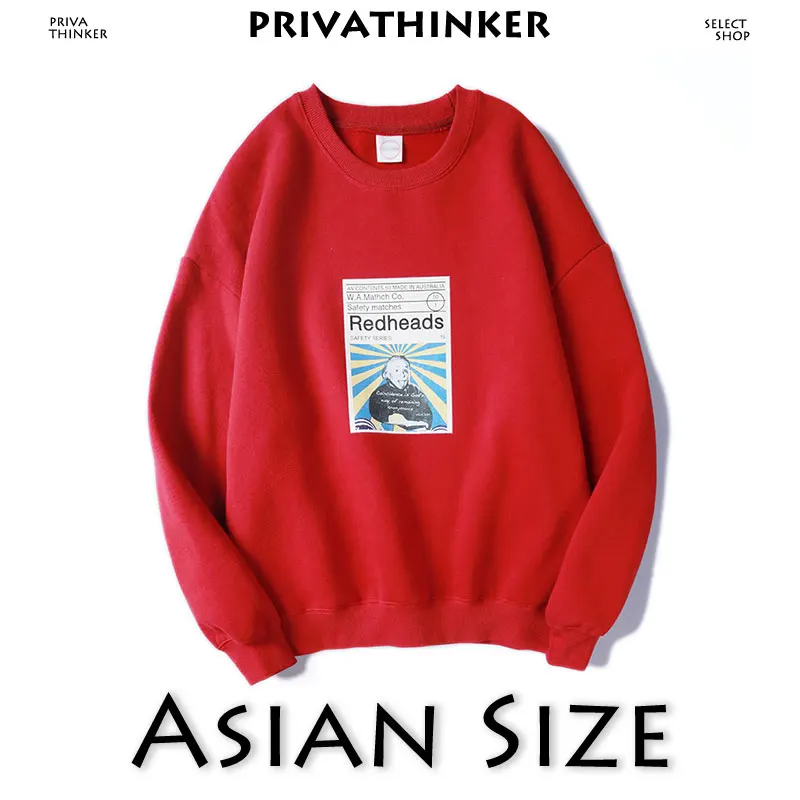 Privarthinker, осенние мужские серые толстовки,, Японская уличная одежда в стиле хип-хоп, толстовка с забавным принтом, мужские толстовки, пуловер Harajuku - Цвет: Red(Asian Size)