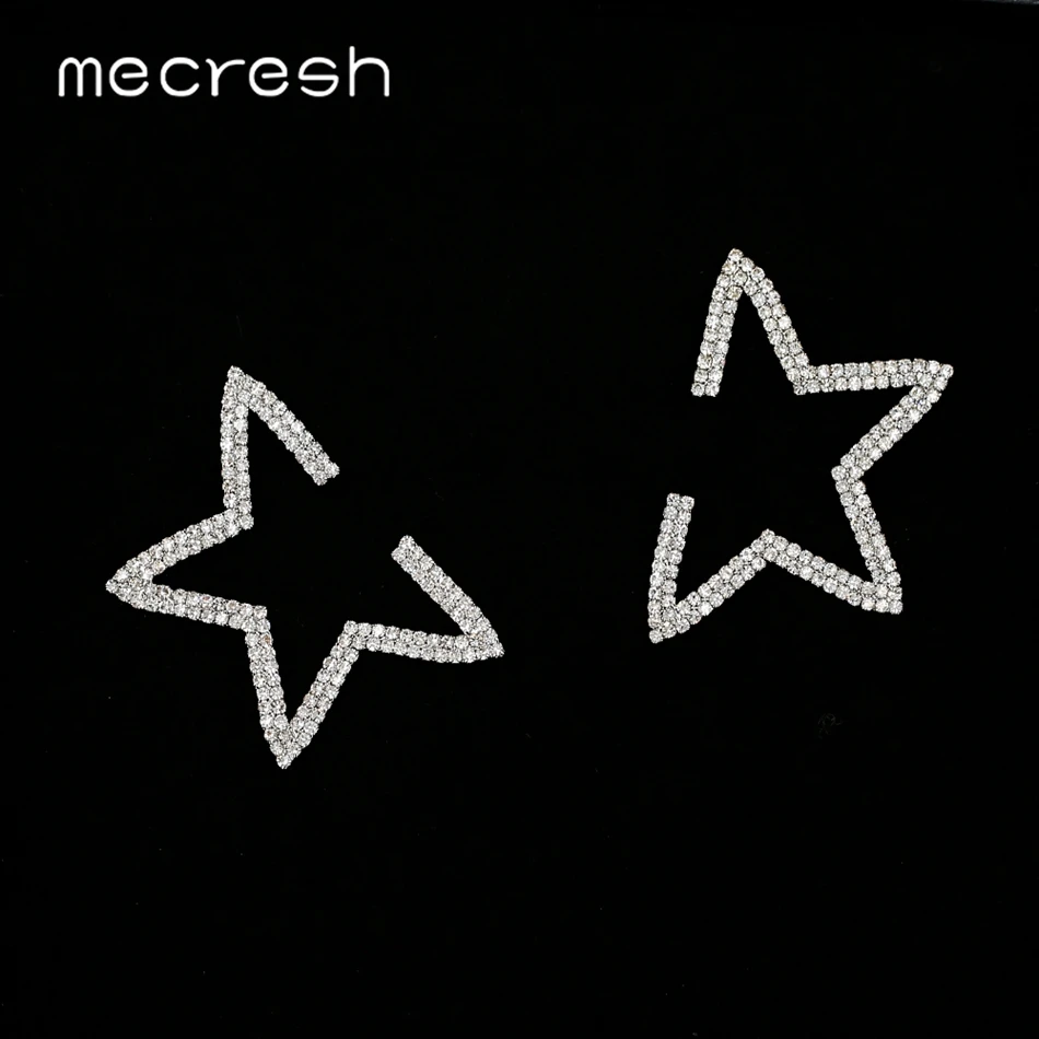 

Mecresh Statement Crystal Star Stud Earrings 2019 Fashion Jewelry Vintage Rhinestone Big Boho Earrings Women Accessories MEH1261