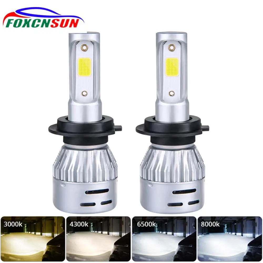 

2 PCS 36W 8000LM 6500K 3000K H4 H1 H3 Turbo LED Car Headlight H7 H8 H9 H11 H27/880/881 9005 HB3 9006 HB4 9007 Led Fog Light Bulb