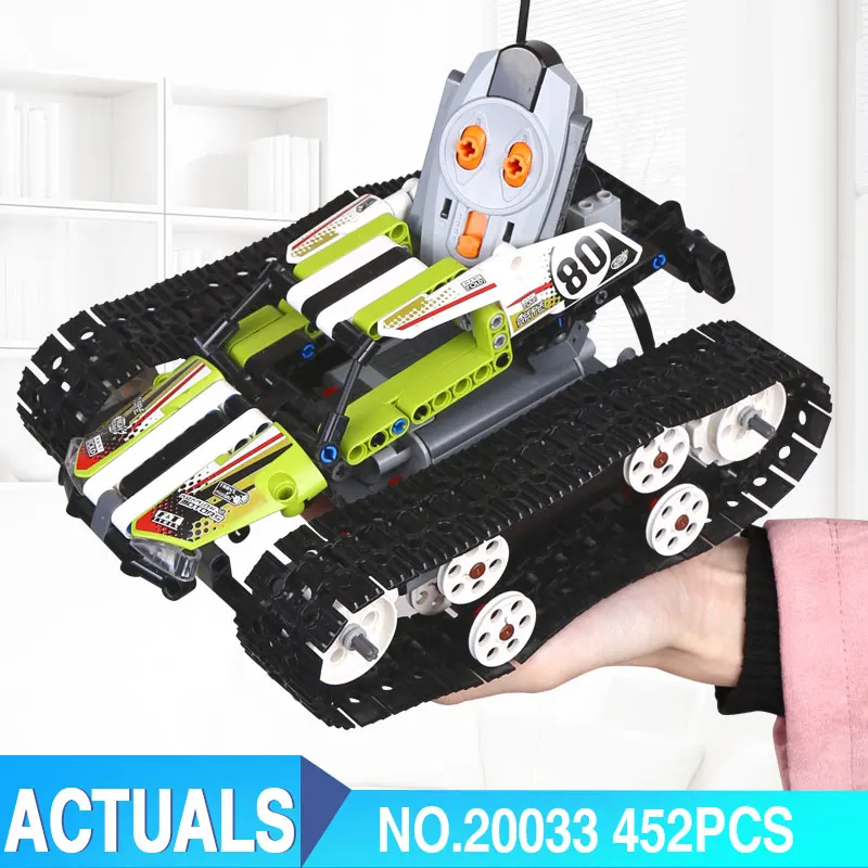 

20033 397pcs Technic Series Remote control caterpillar vehicles Building Blocks Bricks RC Tracked Racer Legoinglys 42065