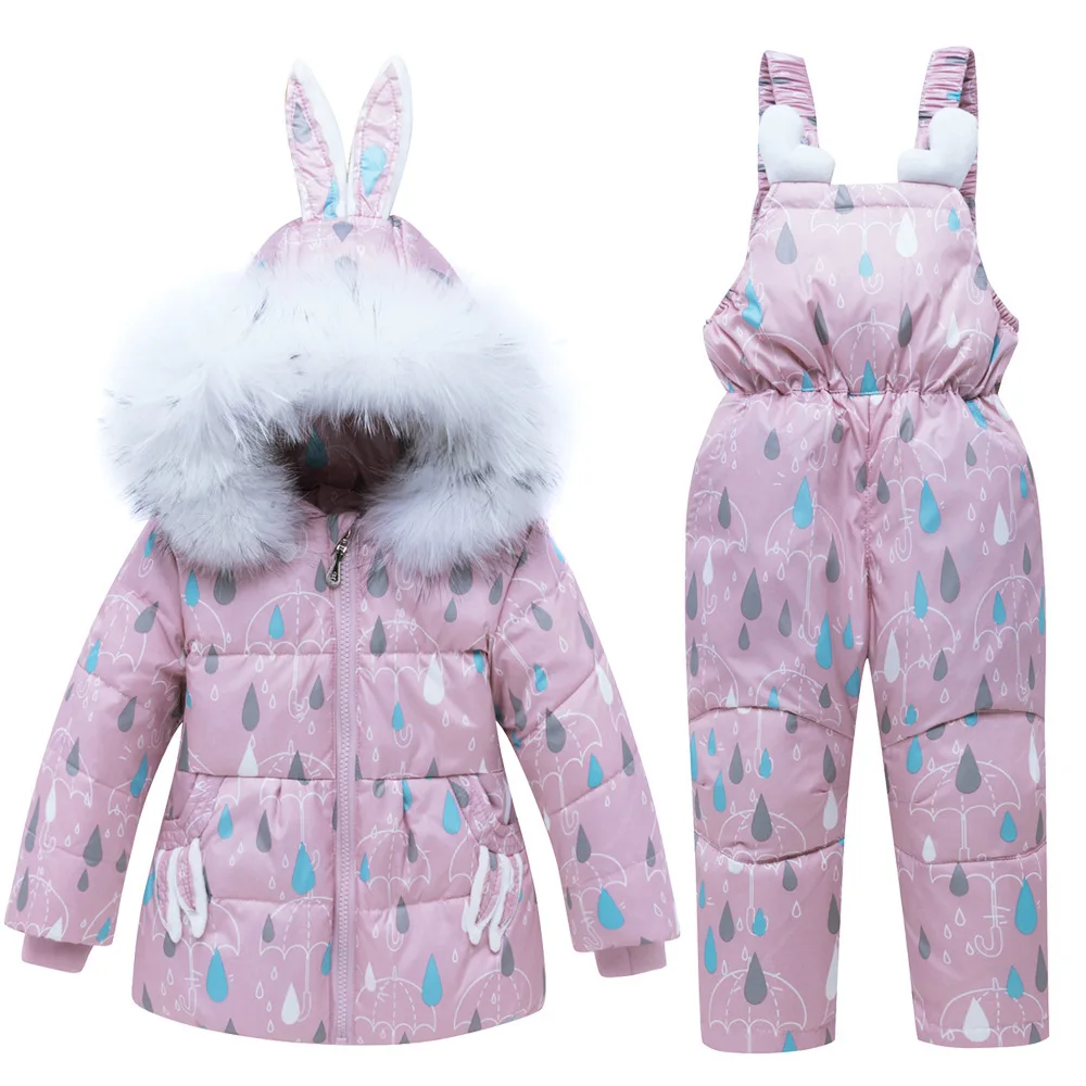 Children Winter Snowsuit Set Down Jackets Suit Boy Girl 1-4 Years Baby Winter Clothes Twinset New Snow Suit Newborn