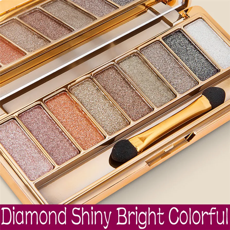 

9 Colors Shimmer Eyeshadow Eye Shadow Palette & Makeup Cosmetic Brush Set drop shipping 1120 free shipping